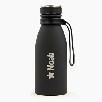 Personalised Black 350ml Thermal Bottle by Tandem