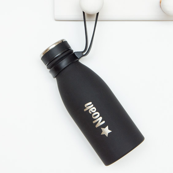 Black Customizable Engraved Thermal Bottle Tandem 350ml 