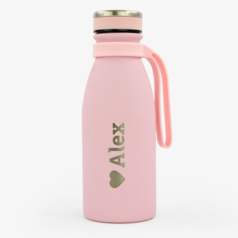 Personalised Pink 350ml Thermal Bottle by Tandem