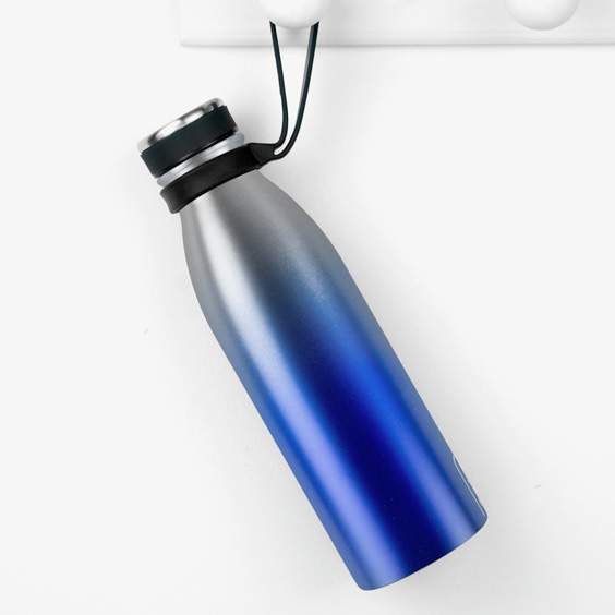 Metallic Blue Personalised Thermal 500ml Bottle by Tandem