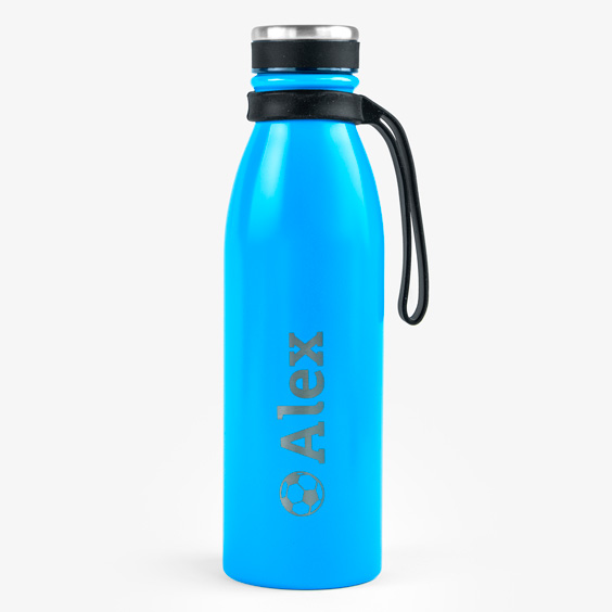 Cyan Blue Personalised Thermal 500ml Bottle by Tandem