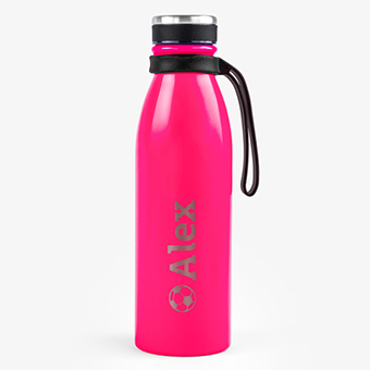 Fluorescent Pink Personalised Thermal 500ml Bottle by Tandem