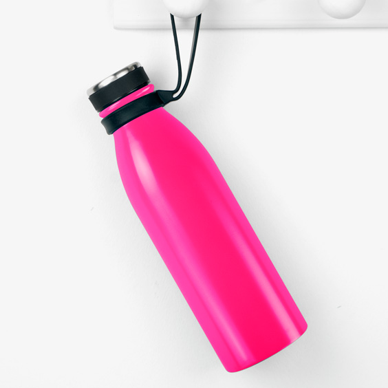 Fluorescent Pink Personalized Thermal 500ml Bottle by Tandem