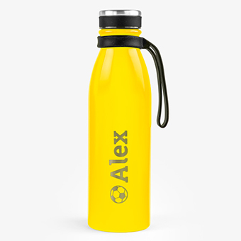 Fluorescent Yellow Personalised Thermal 500ml Bottle by Tandem