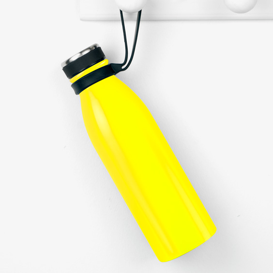 Fluorescent Yellow Personalized Thermal 500ml Bottle by Tandem