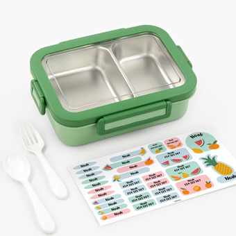 Customisable Tandem green lunch box with compartments