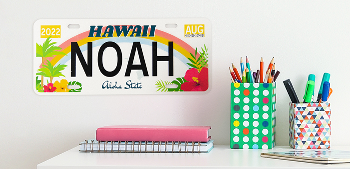 Matrícula personalizada con nombre