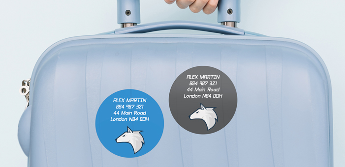 Etiquetas adhesivas redondas para maletas