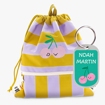 Mochila saco infantil Cotton Club Cherry Pop personalizable