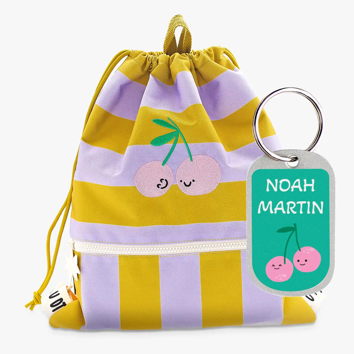 Mochila saco infantil Cotton Club Cherry Pop personalizable