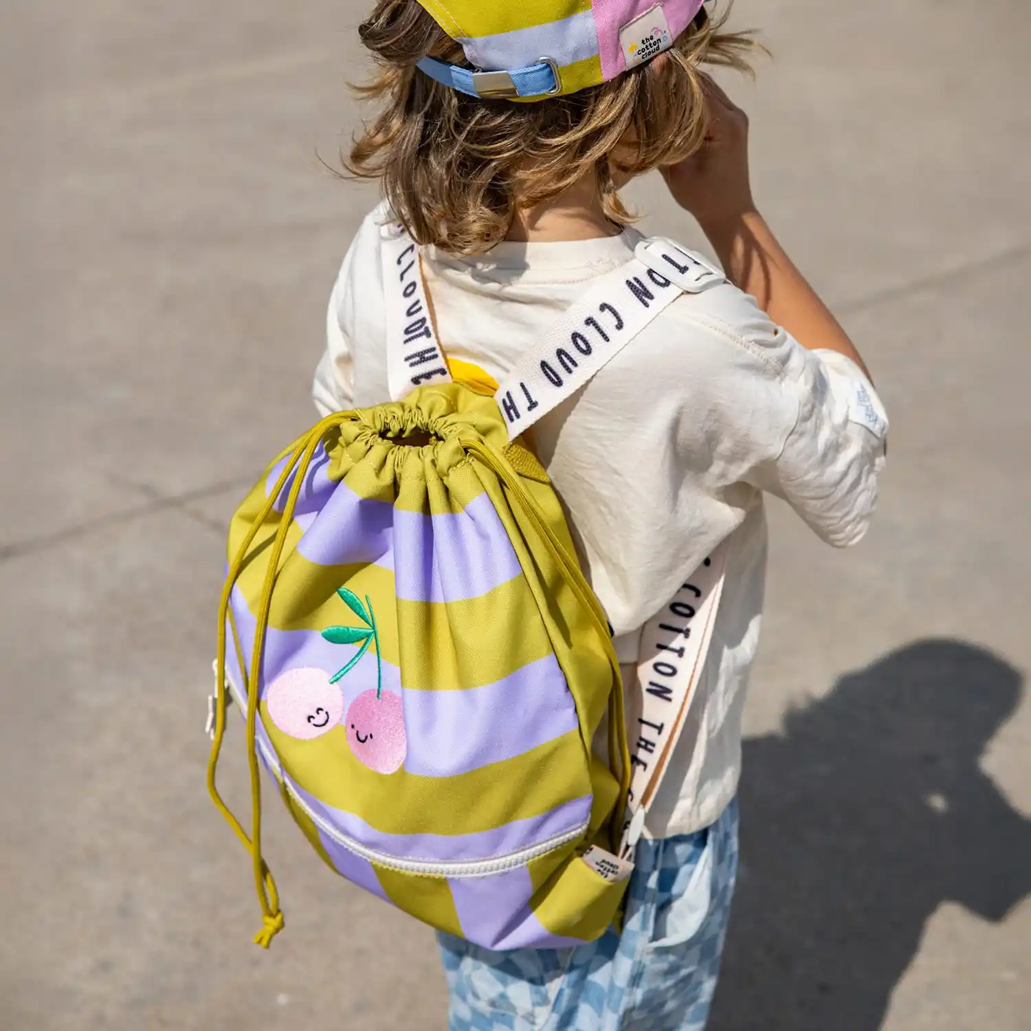 Mochila saco infantil Cotton Club Cherry Pop personalizable
