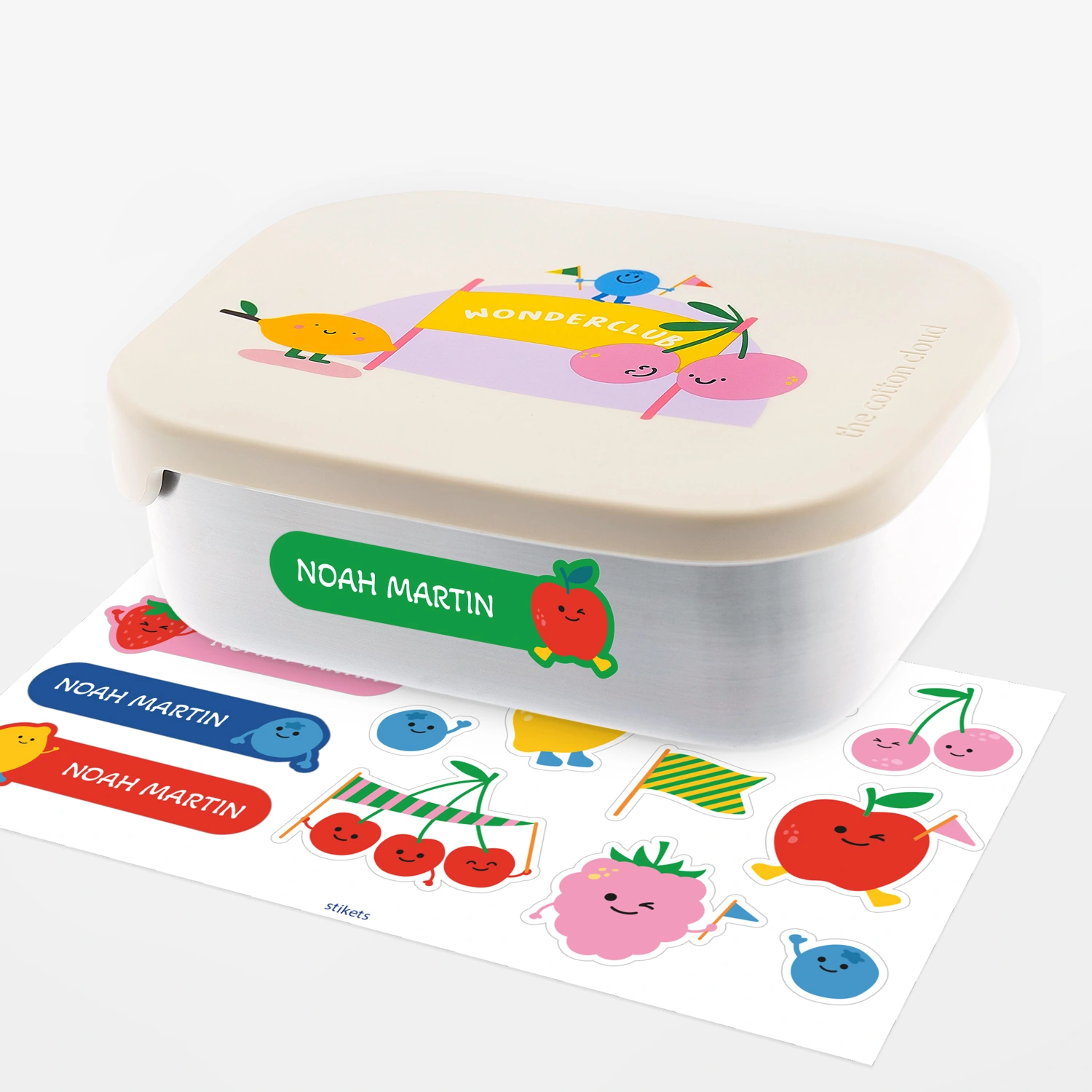 Personalised Cherry Pop stainless steel lunch box