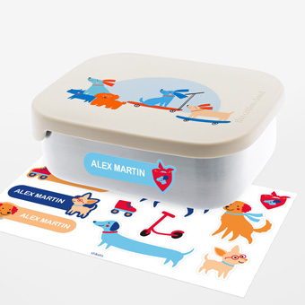 Personalised Woof Gang stainless steel lunch box