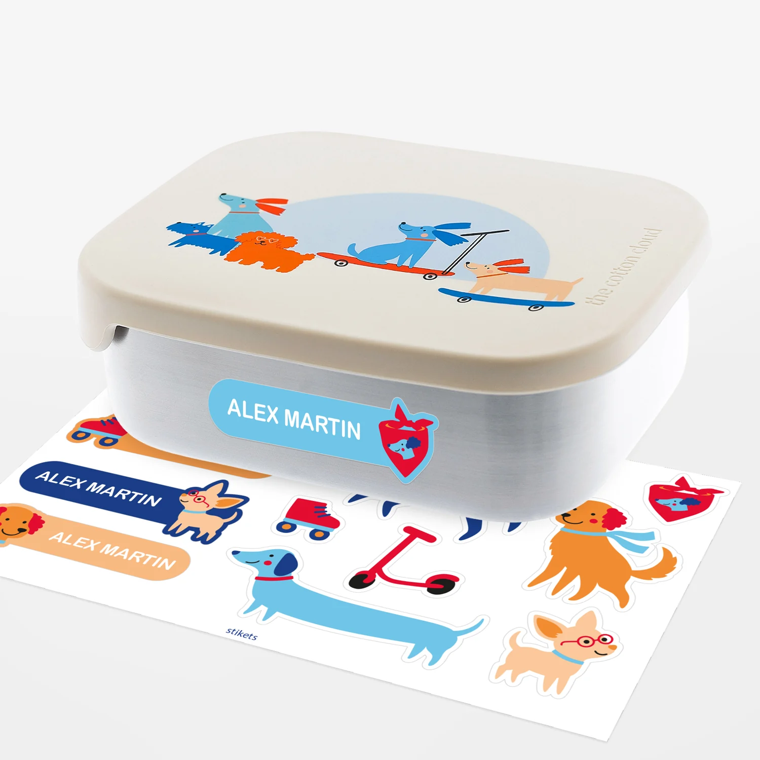 Personalised Woof Gang stainless steel lunch box