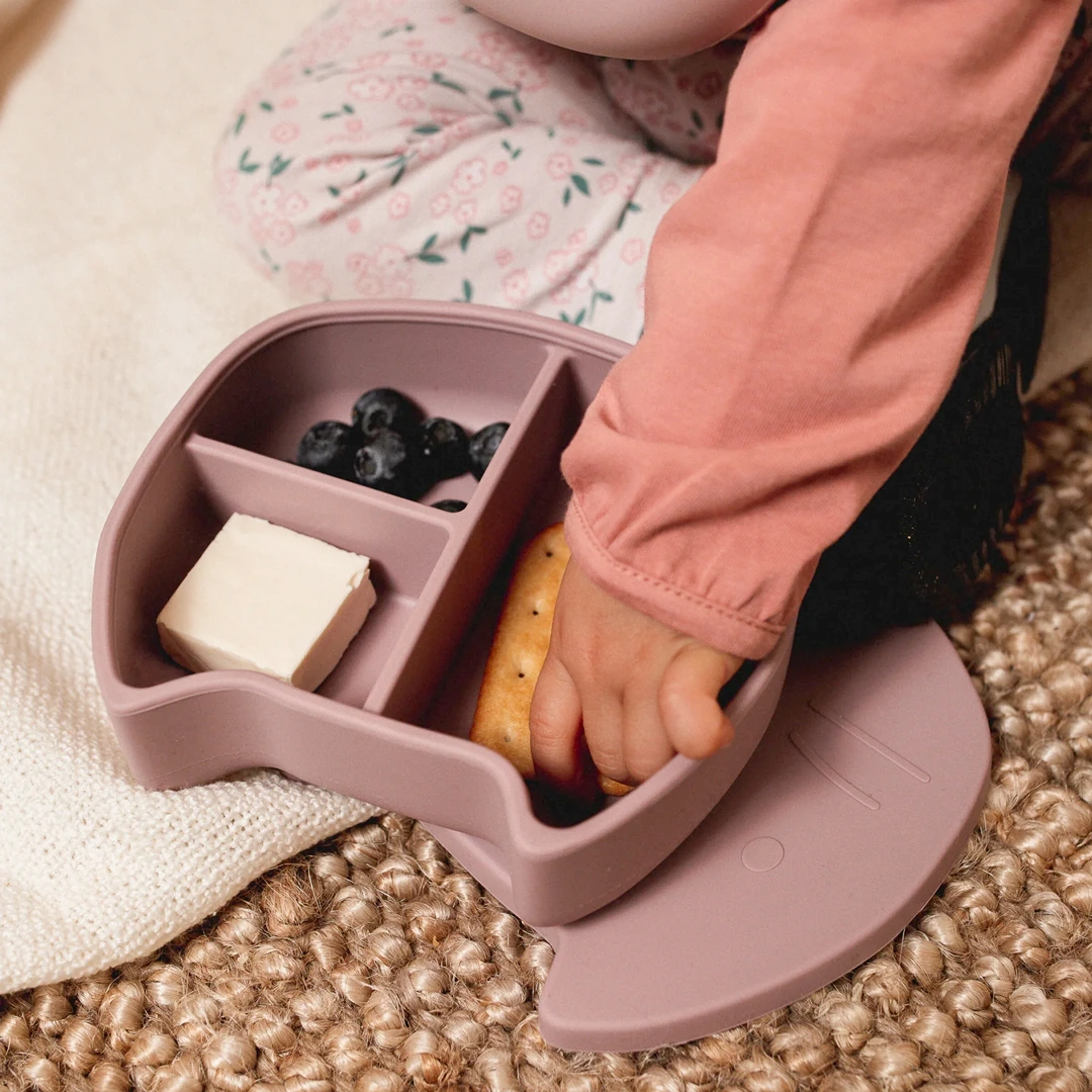 Personalised Pippa Mauve Cotton Cloud silicone lunch box