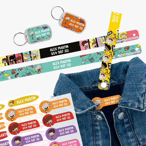 The Loud House Hanging Loops, Iron-On Labels and Tags for Backpacks