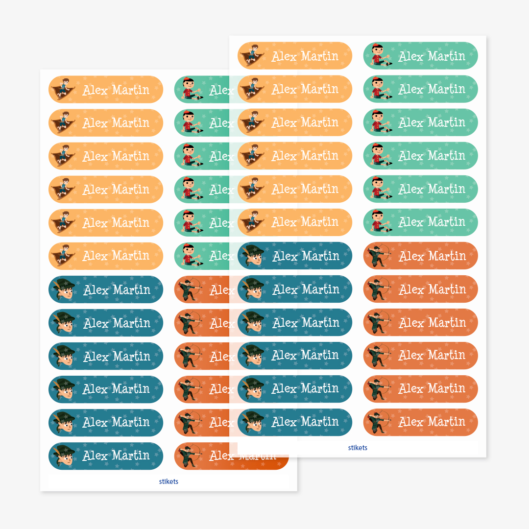 Kleine thematische Bügeletiketten