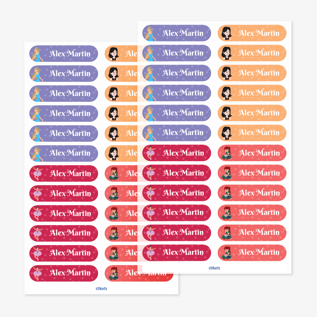 Kleine thematische Bügeletiketten