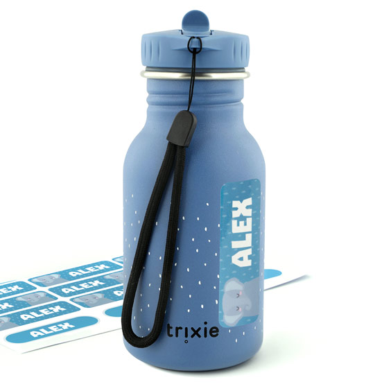 Botella Mrs. Elephant Trixie personalizable para niños