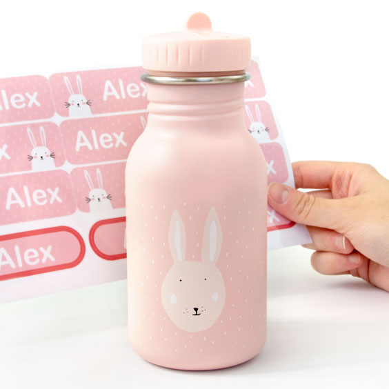 Personalisierbare Flasche Mrs. Rabbit Trixie für Kinder