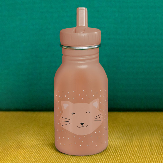 Botella Mrs. Cat personalizable para niños