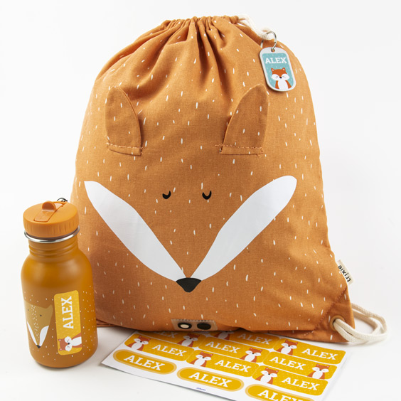 Personalized Drawstring Bag Mr. Fox Trixie