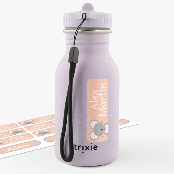 Botella Mrs. Mouse Trixie personalizable para niños
