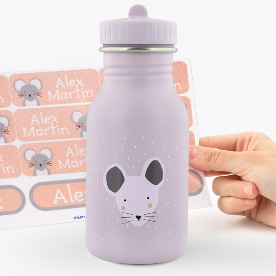 Botella Mrs. Mouse Trixie personalizable para niños
