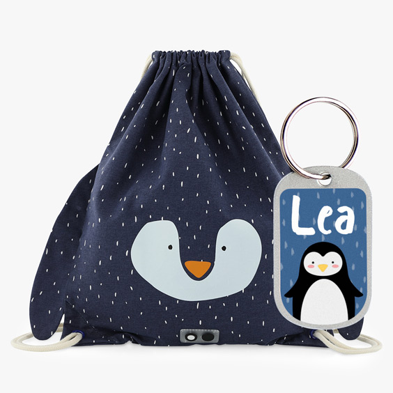 Personalized Drawstring Bag Mr. Penguin Trixie