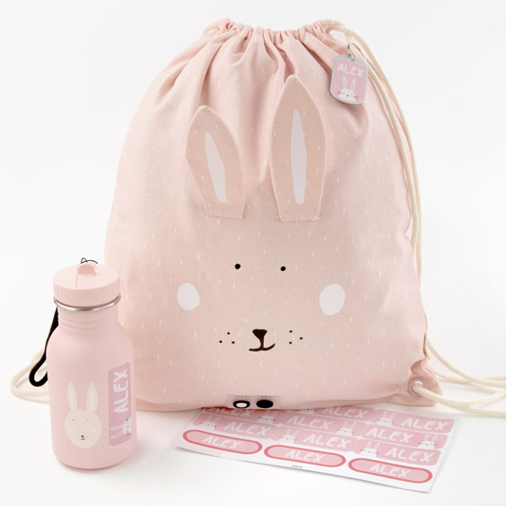 Personalized Drawstring Bag Mrs. Rabbit Trixie