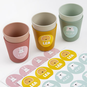 Set de 2 vasos infantiles personalizables Trixie