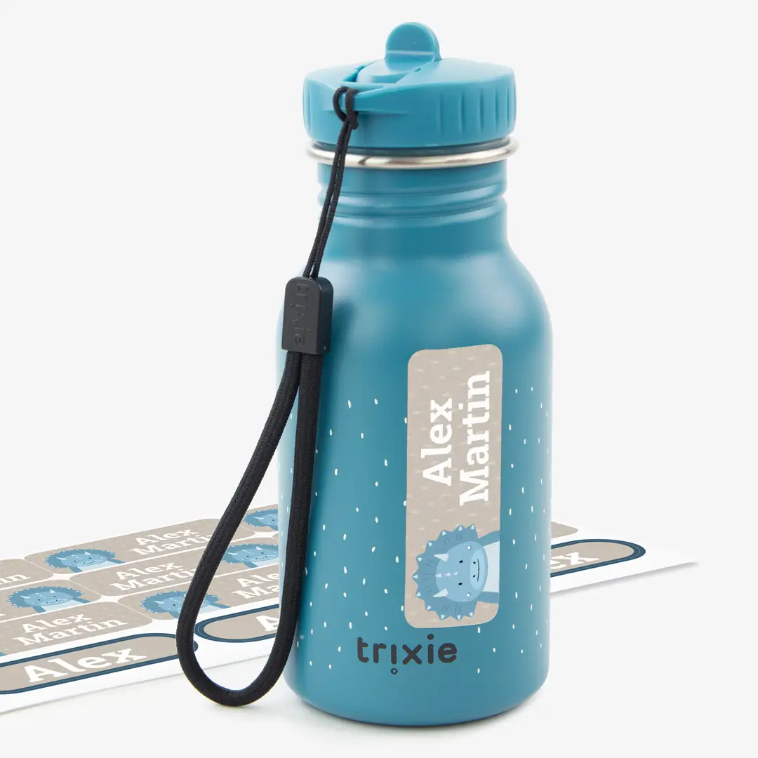 Botella Mr. Triceratops Trixie personalizable para niños