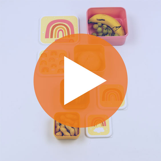 4er-Set Rainbow Lunchboxen für Kinder - A Little Lovely Company 