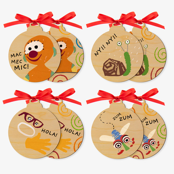 Mic 8 Pack Christmas Ornaments 