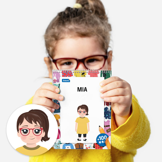 Personalized Dress your Twinie Drawing Notebook with Stickers