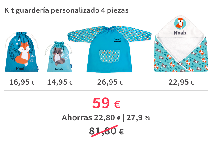 Kit guardería personalizado 4 piezas