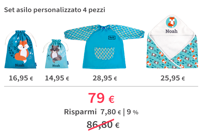 Set asilo personalizzato 4 pezzi