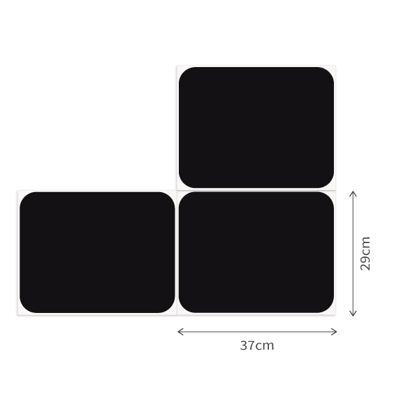 3 Rectangle Chalkboard Decals