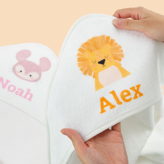 White Custom Children s Hooded Towels Stikets