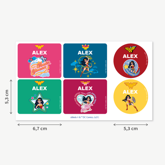 Wonder Woman Labels for Water Bottles and Lunch Boxes