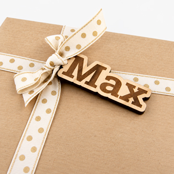 Personalised wood keyring with names or words