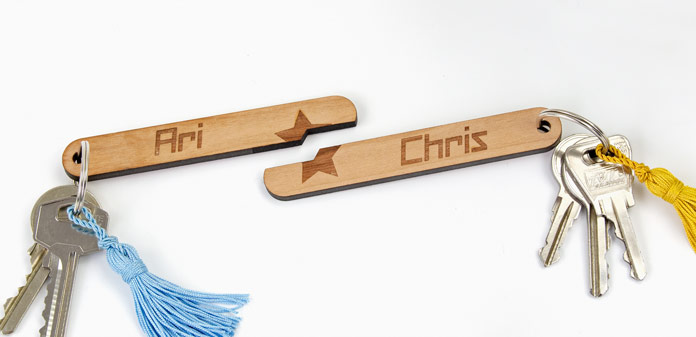 Aangepaste houten sleutelhangers